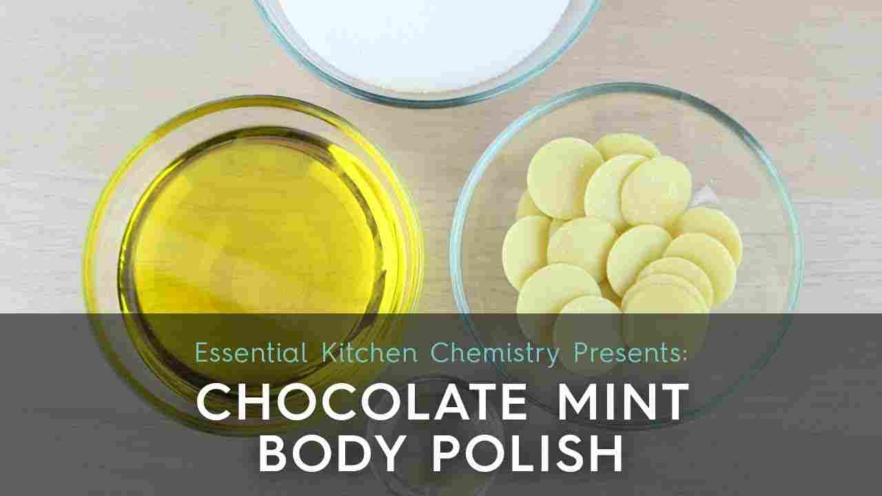 DIY chocolate mint body polish recipe how to make 2 bowls coca wafers