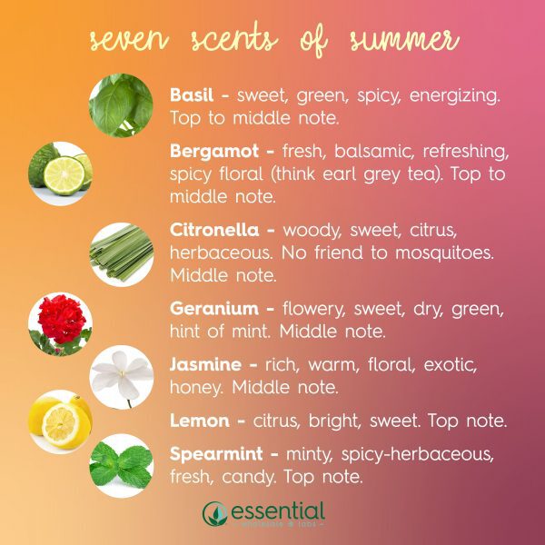 summer scents essential oils to use skin care products